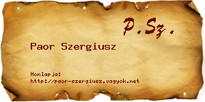 Paor Szergiusz névjegykártya
